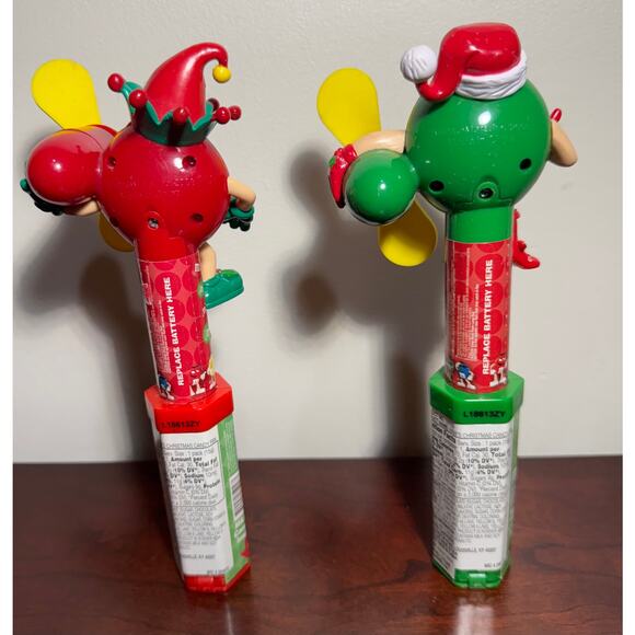 Set of 2 M&M Christmas Green Fan and Red Candy Holiday Hand Fan NO Candy - Picture 3 of 8